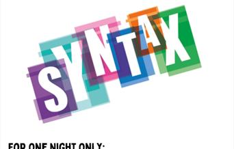 Multicoloured Syntax logo on white background