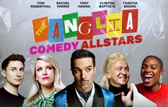 Images of Tom Rosenthal, Rachel Parris, Troy Hawke, Clinton Baptiste and Thanyia Moore.