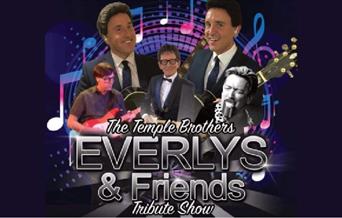 Images of the various tribute acts on a blue background. Text reads: The Temple Brothers, Everlys and Friends tribute show.