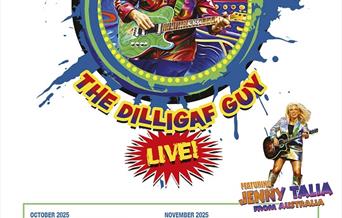 Kevin Wilson playing guitar. Text reads 'Kevin Bloody Wilson, the Dilligaf guy. Featuring Jenny Talia, Mom Australia. OCTOBER 2025
FRI 17 IPSWICH CORN