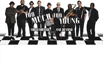 A ska band with the words 'Too Much too Young' over the top