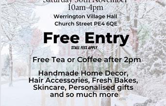 Artisan Winter Fair Saturday 30th November 10am-4pm Werrington Village Hall Church Street PE4 6QE Free Entry STALL FEES APPLY
Free Tea or Coffee after