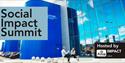 "Social Impact Summit, hosted by Allia". Text is laid over a photo of Allia FUture Business Centre, a modern building with big glass windows and blue
