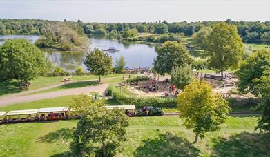 The miniature train in Ferry Meadows