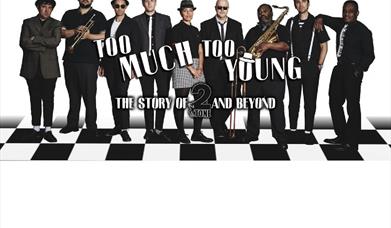 A ska band with the words 'Too Much too Young' over the top