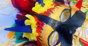 Brightly coloured mask