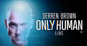 Image of Derren Brown, edited half of face techy editing.