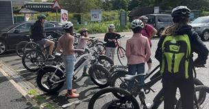 Setting off for a biking adventure.