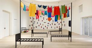 Permindar Kaur, Washing Line Bed, 2024-2025. Image by Julian Abrams.
