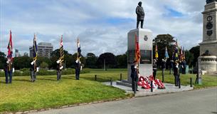 Standards at Merchant Navy Monument