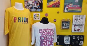 LGBTQIA+ History Month display at The Box