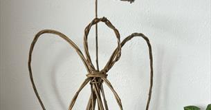 An angel figure made from willow