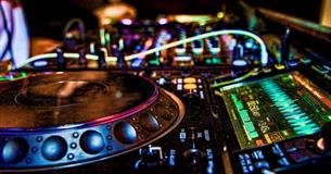 A DJ's music deck