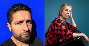 Two portrait photographs showing a man and woman seperately