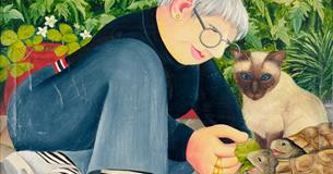 Feeding the tortoise's by Beryl Cook. (courtesy of www.ourberylcook.com) Copyright: John Cook (2025)