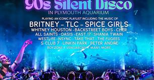 A photograph showing the line-up of the 90s silent disco at the National Marine Aquarium