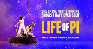 Life of Pi poster on a boat with large title