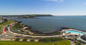 Aerial view of Plymouth Sound, Shores and Cliffs.