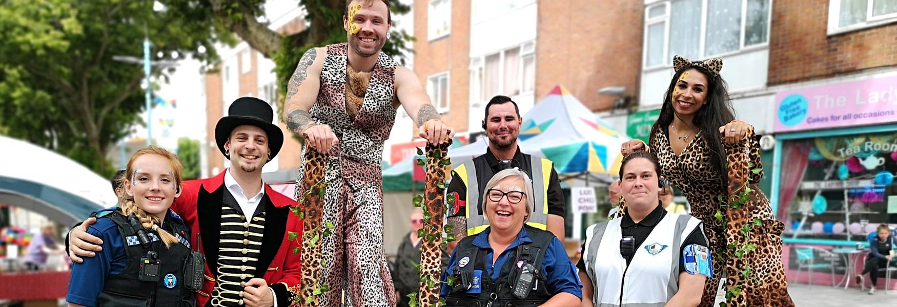 Group of performers at West End Carnival