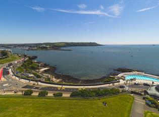 Aerial view of Plymouth Sound, Shores and Cliffs.