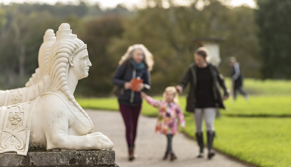 Visitors exploring the garden at Saltram