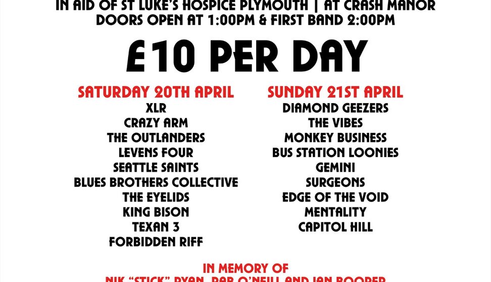 Rockfest 2019 In Aid Of St Luke's Hospice