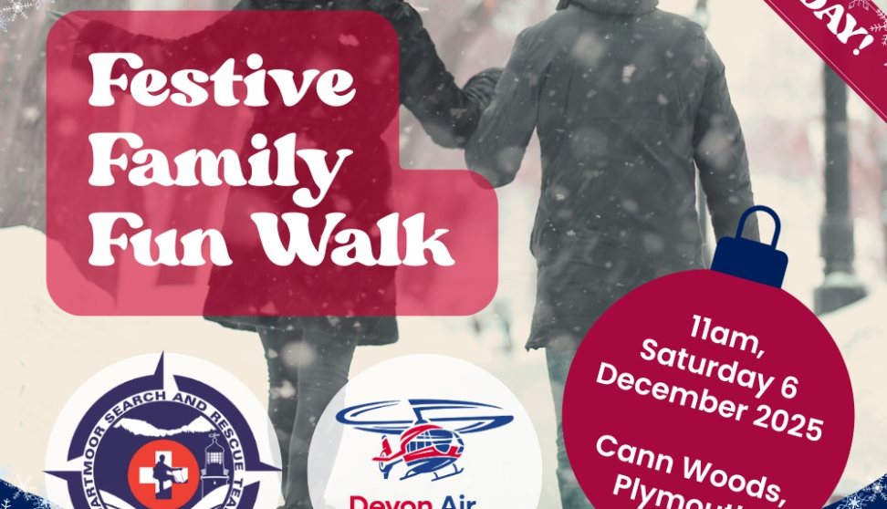 Family walks at Christmas time with the words FAMILY FESTIVE FUN WALK over the top