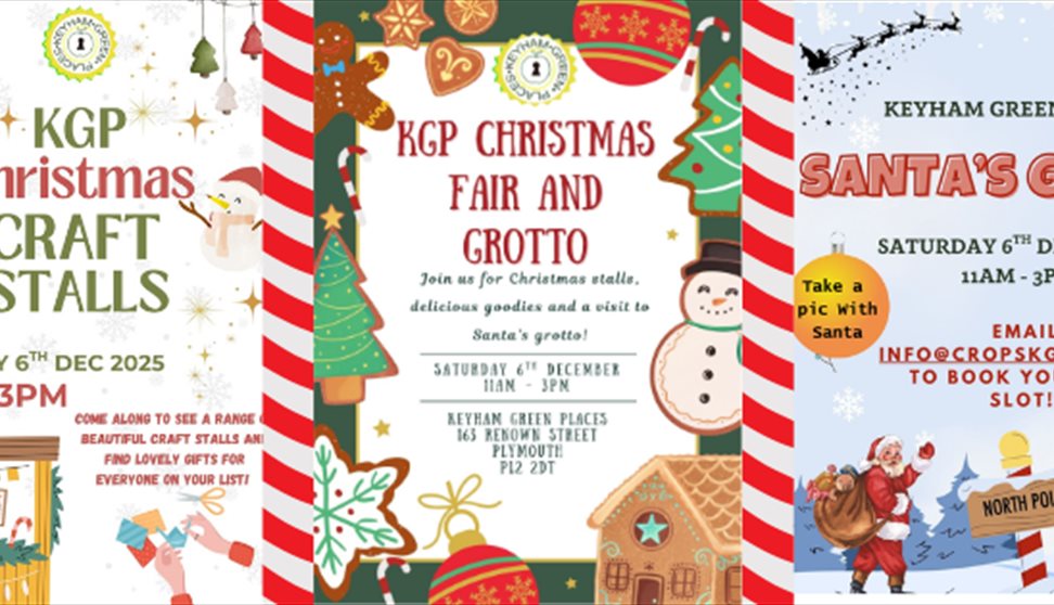 Picture of Christmas cookies and Santa with event timings