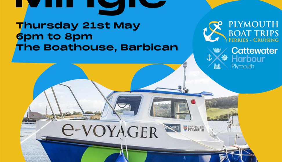 "Promotional poster for a 'Climate Mingle' event with bold black text on a yellow and blue background. Event details read: 'Thursday 21st May, 6pm to