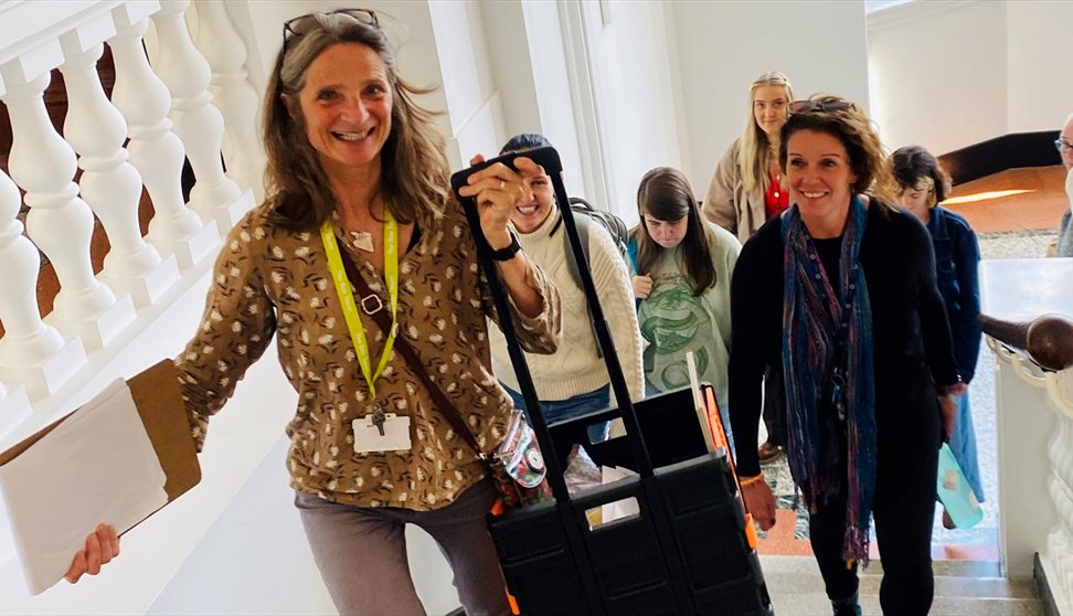 A group of visitors with a tour guide