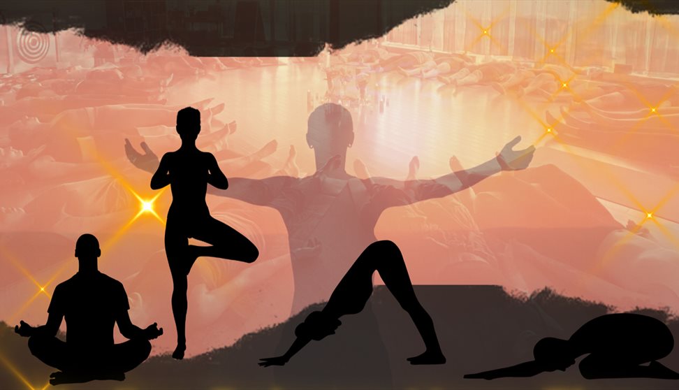 Illustrations of various yoga positions