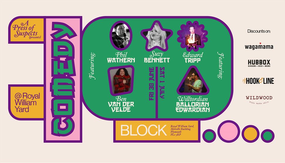 Comedy @ Royal William Yard: Saturday