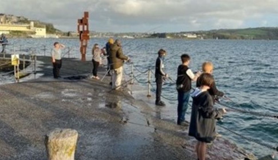 Angling session at West Hoe Pier, Plymouth