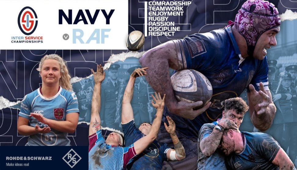 Navy vs RAF rugby banner