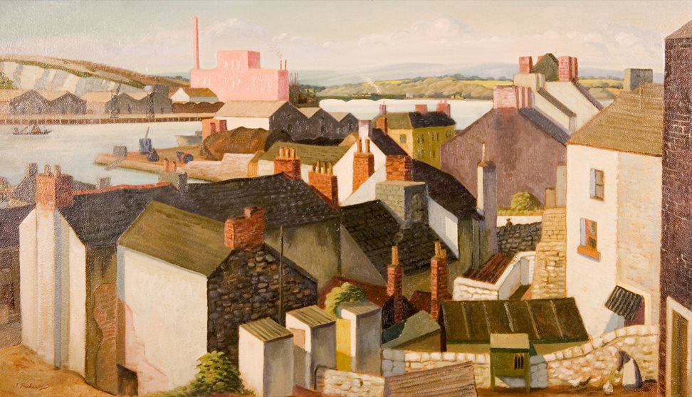 Jack Pickup, New Power Station from Turnchapel (detail), mid-20th century. Courtesy The Box Plymouth.