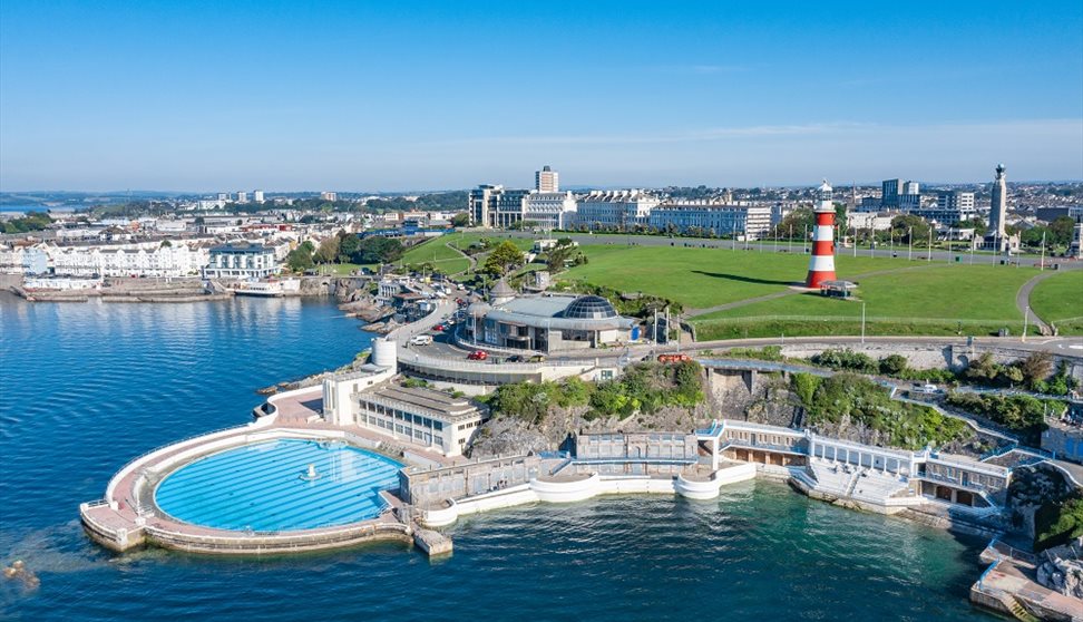 Tinside Pool, Water, Smeatons Tower lighthouse