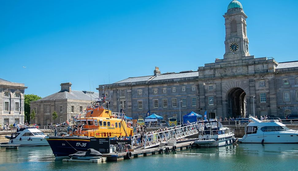 RNLI boat at Royal William Yard