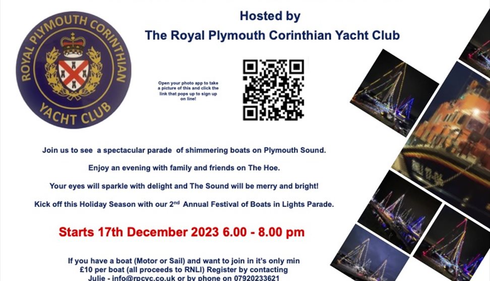 The RPCYC flyer promoting the event raising funds for the RNLI, inlcudes QR code