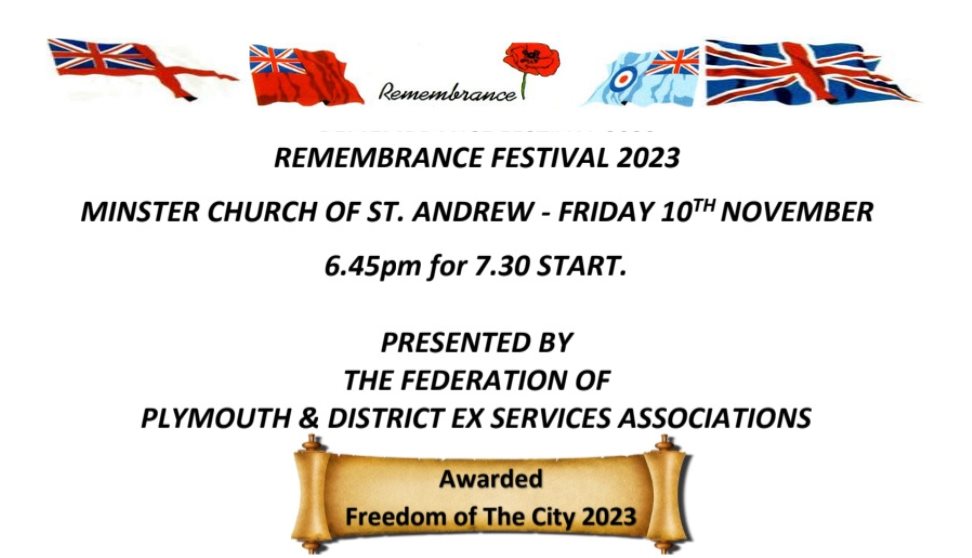 Remembrance Festival Ceremony, Plymouth Visit Plymouth