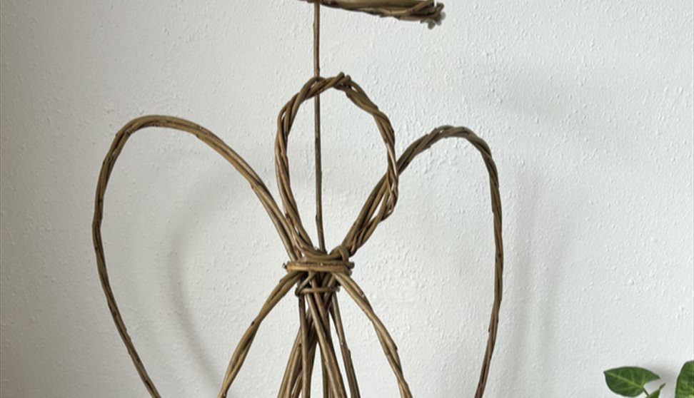 An angel figure made from willow