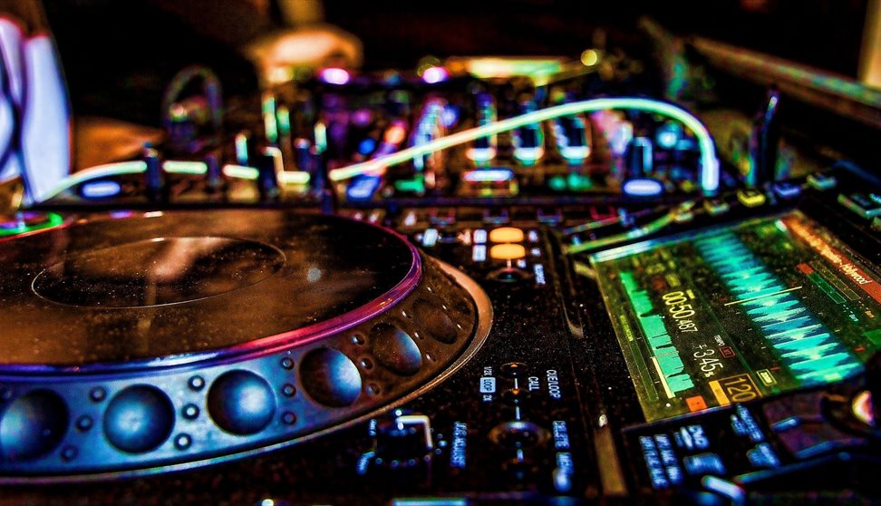 A DJ's music deck
