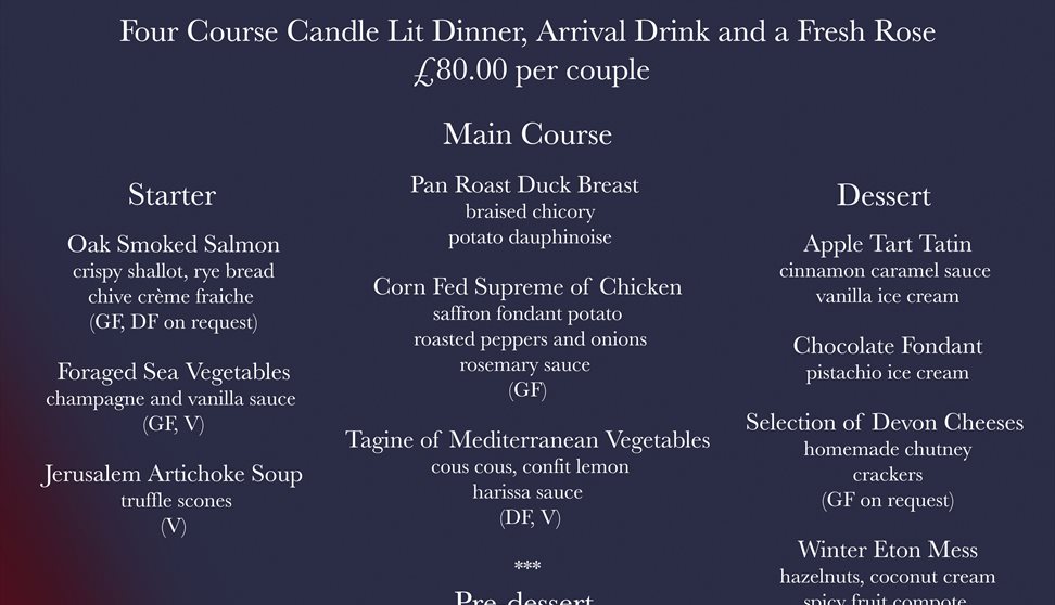 Valentine's Dinner at Langdon Court