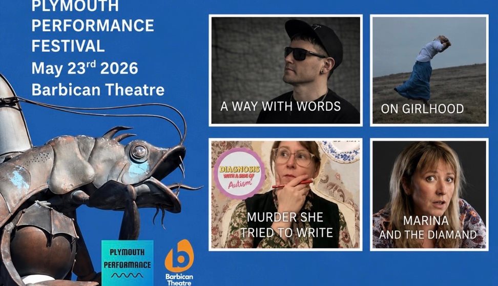 Poster showing 4 artists and performance details