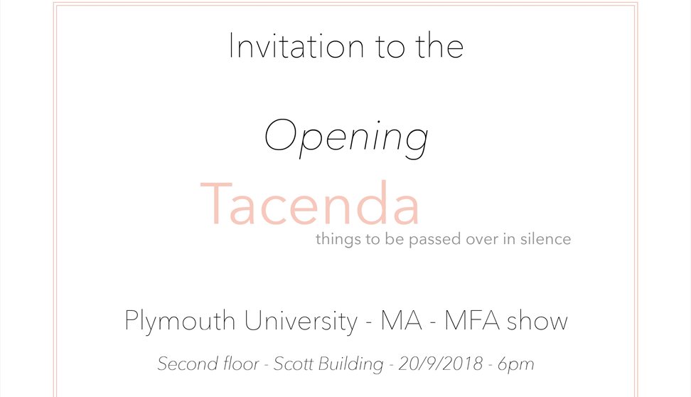 Tacenda - MA/MFA Photography show