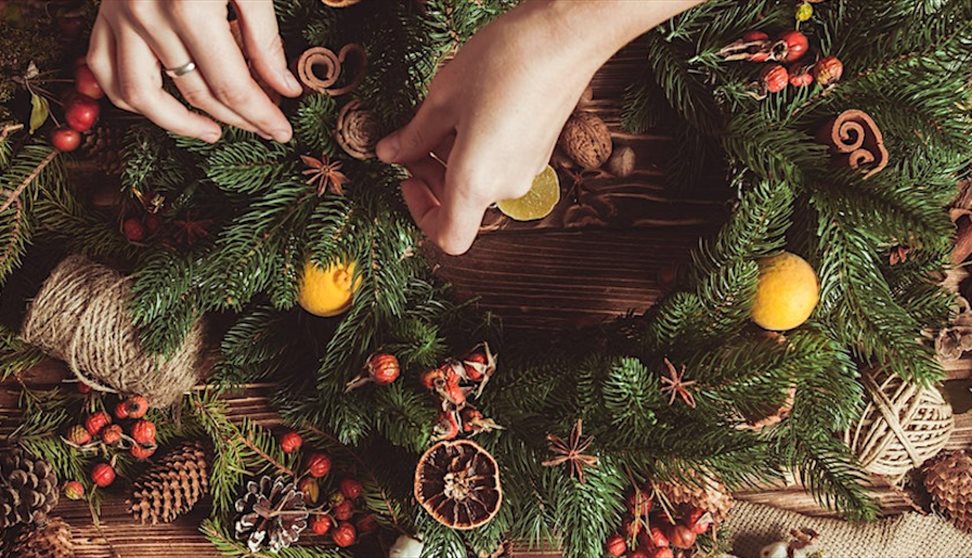 Christmas Wreath Making Workshop at Boringdon Hall