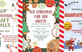 Picture of Christmas cookies and Santa with event timings