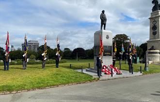 Standards at Merchant Navy Monument