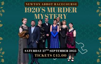 Image showing the cast of the murder mystery evening, along with the date of the event, Saturday 27th September 2025.