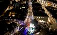 Aerial shot over the Barbican Christmas Lights switch on in Plymouth