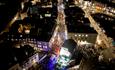 Aerial shot over the Barbican Christmas Lights switch on in Plymouth